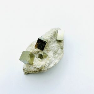 Small Pyrite on matrix with several cubes, Navajun, Spain