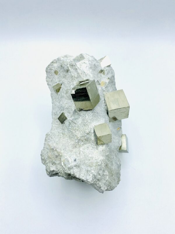 Nice decorative Pyrite on matrix with several cubes from Navajun, Spain