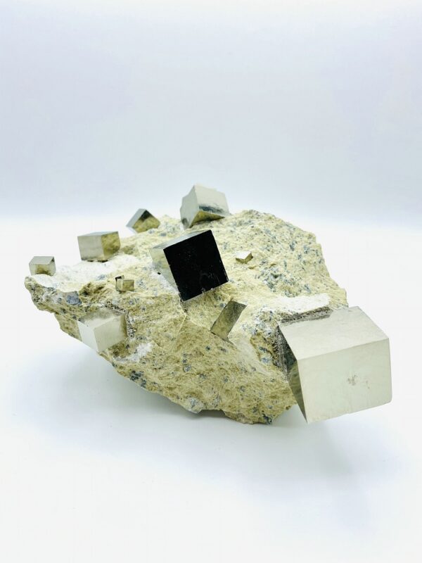 Exceptional Pyrite on matrix with several cubes, Navajun, Spain