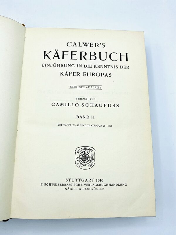 Camillo Schaufuss - Calwer's Käferbuch - 1916