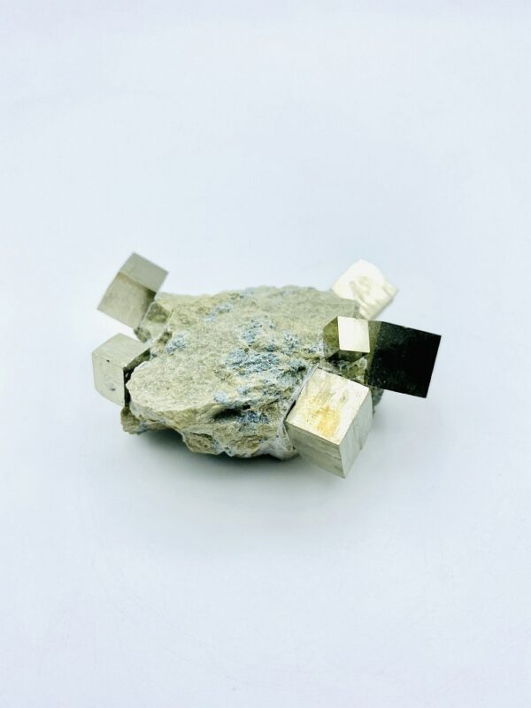 Fantastic Pyrite on matrix including 6 cubes, Navajun, Spain