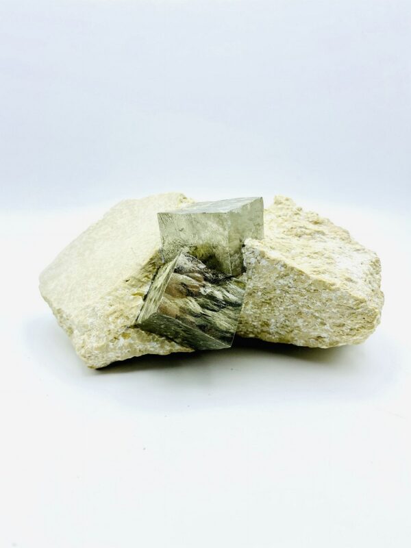 Very large twin pyrite crystal on matrix, Navajun, Spain