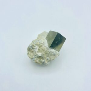 Small Pyrite matrix with single crystal, Navajun, Spain