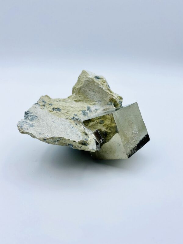Large single pyrite crystal in matrixfrom Navajun, Spain