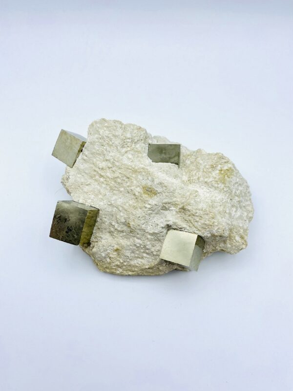 Nice sharp Pyrite crystals on matrix from Navajun, Spain